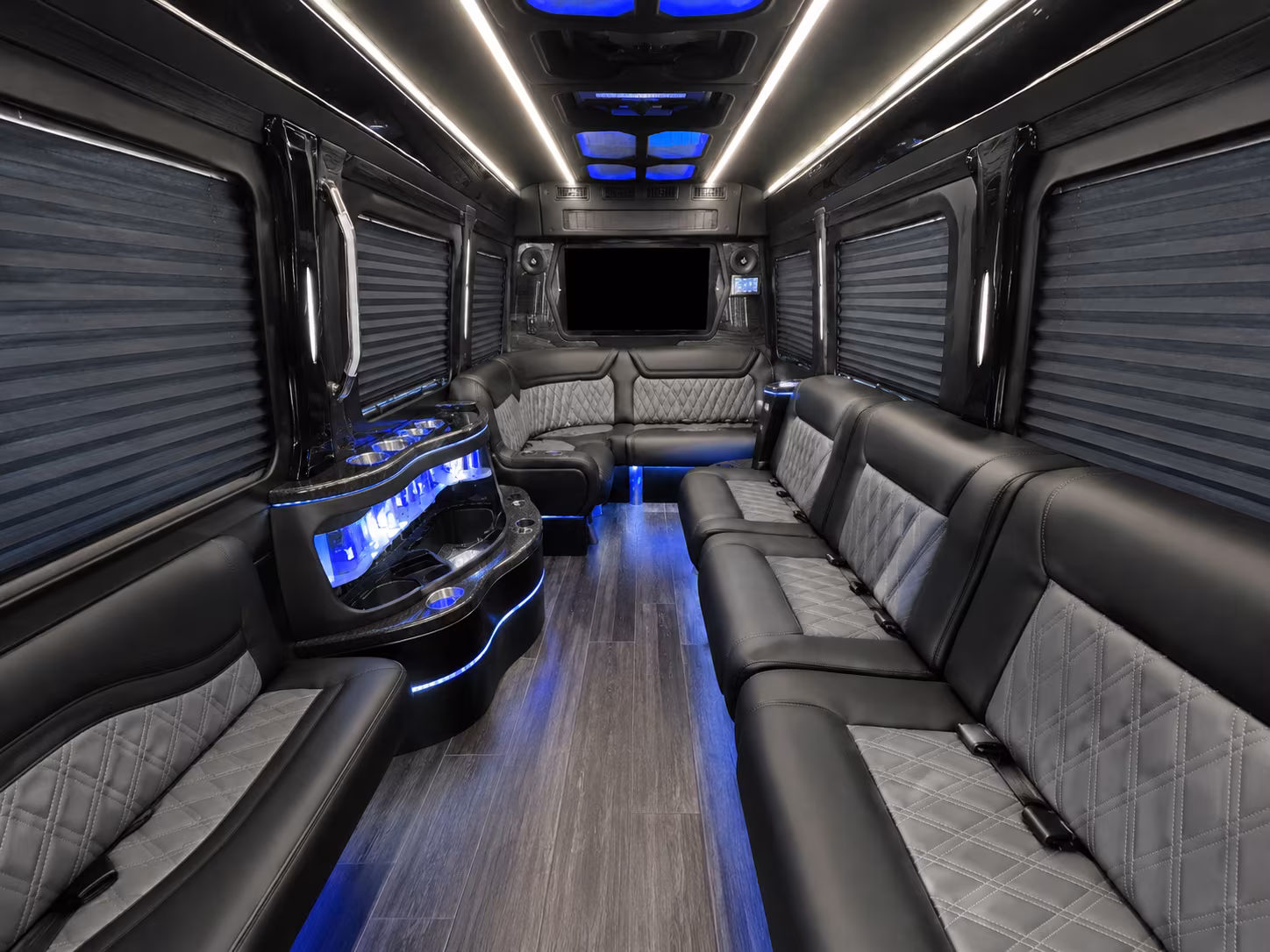 cambridge 28 passenger party bus interior